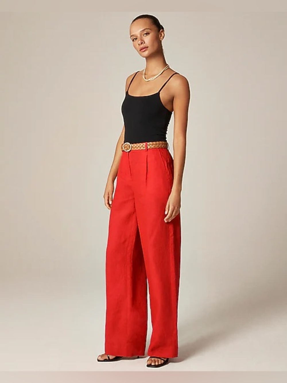 Wide-leg Essential pant in linen